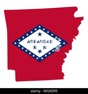 Karte Flagge der US-Bundesstaat Arkansas. Vector eps Abbildung 10 Stock Vektor