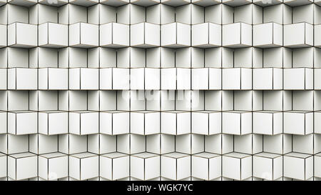 Weiß Abstract Square reflektierenden Hintergrund - 3D-Darstellung Stockfoto