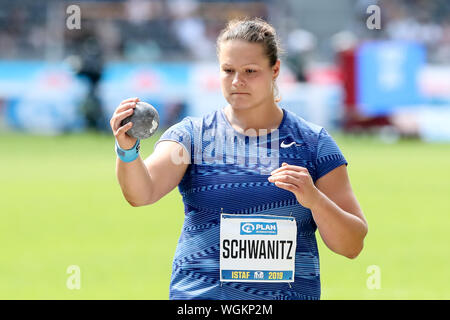 Berlin, Deutschland 01. September 2019: Istaf - Athletik - 2019 Christina Schwanitz (GER) | Verwendung weltweit Stockfoto