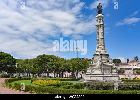 Lissabon, Portugal - 26. Juli 2019: Statue in der Afonso de Albuquerque Garten, Belem Stockfoto