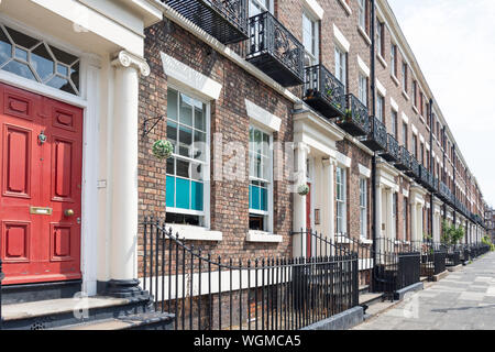 Georgische Reihenhäuser, Canning Street, Canning, Liverpool, Merseyside, England, Vereinigtes Königreich Stockfoto