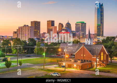 Oklahoma City, Oklahoma, USA Downtown Skyline in der Dämmerung. Stockfoto