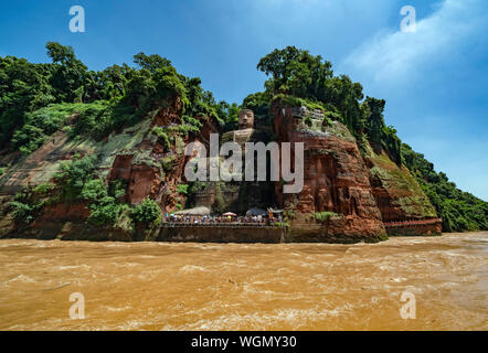 Die riesigen Leshan Buddha in der Nähe von Chengdu, China Stockfoto