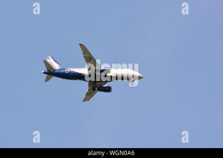 Aeroflot, PJSC Aeroflot – Russian Airlines (größte Fluggesellschaft der Russischen Föderation), Sukhoi Superjet 100-95B Stockfoto