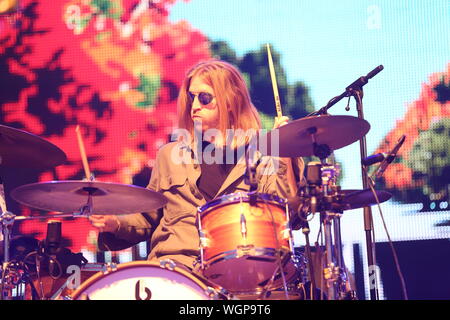 Knebworth, Herfordshire, UK. 1. September 2019. Die Koralle live an der zweiten Cool Britannia Festival auf dem Gelände des Knebworth House. Stockfoto