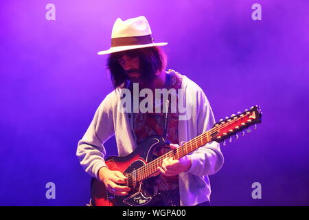 Knebworth, Herfordshire, UK. 1. September 2019. Die Koralle live an der zweiten Cool Britannia Festival auf dem Gelände des Knebworth House. Stockfoto