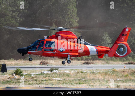 Vereinigte Staaten Küstenwache Hubschrauber Stockfoto
