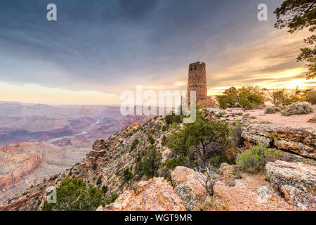 Desert View Wachturm am Grand Canyon, Arizona, USA. Stockfoto