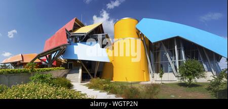 Biomuseo außen Moderne Architektur, ein Museum der Naturgeschichte von Mittelamerika, auf Amador Causeway in Panama City entfernt Stockfoto