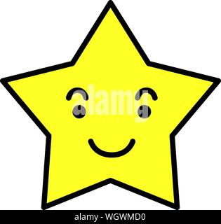 Dies ist eine Abbildung der Blue Star Emoticon-symbol Stock Vektor