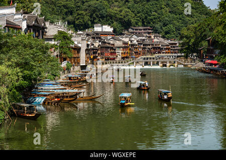 Alten Phoenix Stadt Fenghuang an sonnigen Tag. Stockfoto