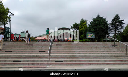 Oirase römischen Park, nehmen Sie die JR Bus Tohoku in Richtung Oirase Stream wird diese Straße Bahnhof vorbei. Aomori, Japan Stockfoto