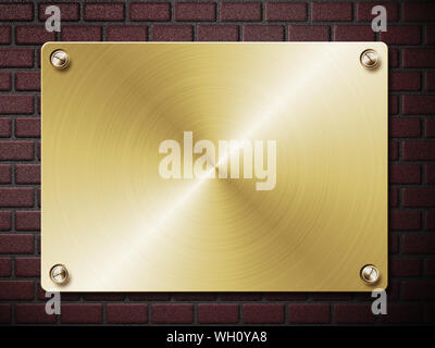 Abstrakte Darstellung der Metallplatte auf Mauer Hintergrund. Stockfoto