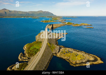 Luftaufnahmen des Atlantik Straße in Norwegen Stockfoto
