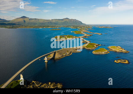 Luftaufnahmen des Atlantik Straße in Norwegen Stockfoto