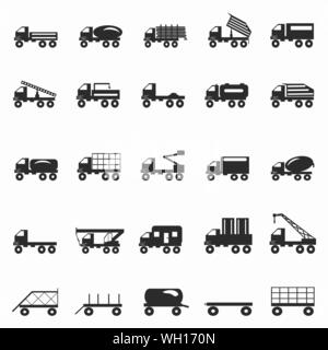 Nutzfahrzeuge Symbole Set Vector Illustration Stock Vektor