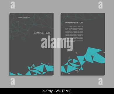 Broschüre Flyer Design vorlage. Geometrische poligonal Abstrakt Hintergrund. Layouts im Format A4. Vector Illustration Stock Vektor