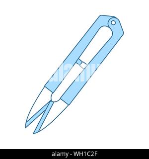 Naht Ripper-symbol. Dünne Linie mit blauer Füllung Design. Vector Illustration. Stock Vektor