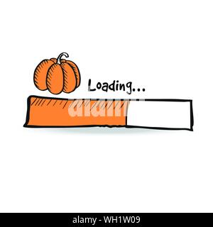 Laden bar mit orange Kürbis, Squash. Herbst, Herbst Konzept. UI-Symbol für Thanksgiving und Halloween Urlaub. Vector Illustration skizzieren. Stock Vektor