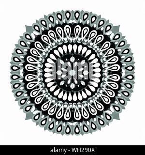 Kreis Spitze Ornament, Runde dekorative geometrische Deckchen Muster Stock Vektor