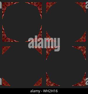 Gebogene Stein Mosaik Seite Ecke Design Set - vektor design elemente Stock Vektor