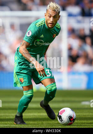 Roberto Pereyra von Watford - Newcastle United v Watford, Premier League, St James' Park, Newcastle upon Tyne, Großbritannien - 31 August 2019 Editorial nur verwenden - DataCo Einschränkungen Stockfoto