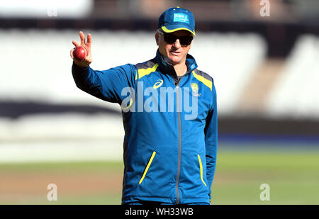 Australien Trainer Steve Waugh während einer Netze Session im Old Trafford, Manchester. Stockfoto