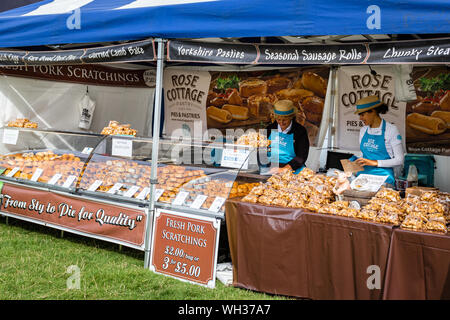 Fachstände und Obststände auf der Chatsworth Country Fair, Chatsworth .Derbyshire.England.UK Stockfoto