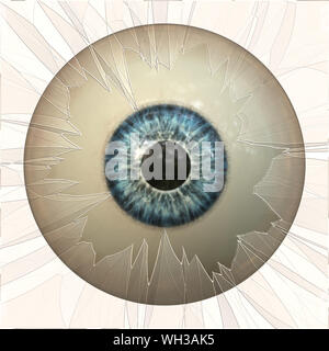 Digital gerenderte Darstellung eines abstrakten Augapfel Hintergrund. Stockfoto