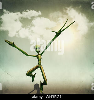 Abstrakte Abbildung: Alien science fiction Kreatur ranning. Stockfoto