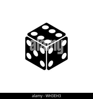 Spiel Würfel, Casino Cube. Flache Vektor Icon Abbildung. Einfach schwarzes Symbol auf weißem Hintergrund. Spiel Würfel, Casino Cube sign Design Template für Web ein Stock Vektor