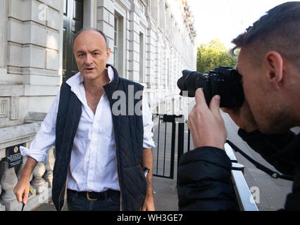 Westminster, London, Großbritannien. 02 Sep, 2019. Boris Johnson's Politischer Stratege und spezielle Berater der Regierung, Dominic Cummings in Downing Street eintrifft. Credit: Tommy London/Alamy leben Nachrichten Stockfoto