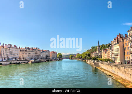 Lyon, das historische Zentrum, HDR-Bild Stockfoto