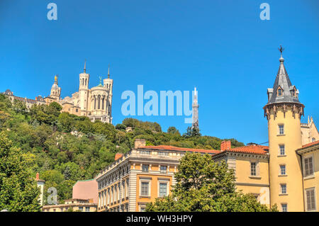 Lyon, das historische Zentrum, HDR-Bild Stockfoto