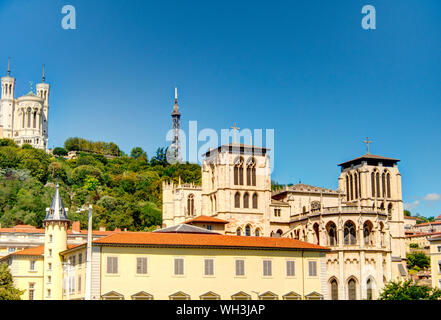 Lyon, das historische Zentrum, HDR-Bild Stockfoto