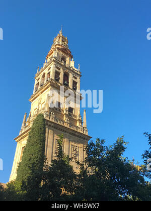 Glockenturm der Kathedrale Große Moschee von Cordoba, Andalusien, Spanien Stockfoto