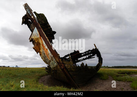 Foto: © Jamie Callister. Fleetwood boot Friedhof auf dem Fluss Wyre, Fleetwood, nördlich von Blackpool, Lancashire, England, 28. August, 2019. Stockfoto