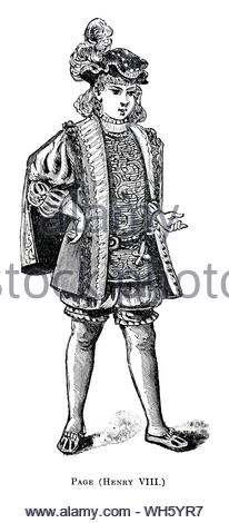 Seite junge Henry VIII, Jahrgang Illustration von 1900 Stockfoto