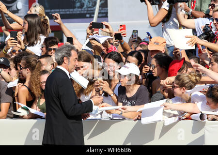 Italien, Lido di Venezia, 1. September 2019: Paolo Sorrentino besucht die Campari Preisverleihung an Luca Bigazzi während des 76. Filmfestival von Venedig. Stockfoto