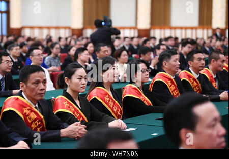 (190902)-BEIJING, Sept. 2, 2019 (Xinhua) - Die 11. ordentliche Kongress des Roten Kreuzes Gesellschaft von China (Rcsc) ist in Peking statt, der Hauptstadt von China, Sept. 2, 2019. (Xinhua / Xie Huanchi) Stockfoto