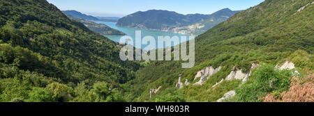 Denkmal Felsen (Chalk Pyramiden) der Zone am Iseo See in Italien Stockfoto