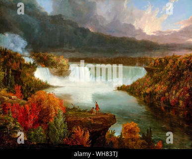 Thomas Cole, Fernsicht auf die Niagara Fälle, Landschaftsmalerei, 1830 Stockfoto