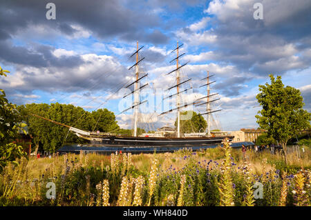Die Cutty Sark Cutty Sark und Gärten, Maritime Greenwich UNESCO Weltkulturerbe, Greenwich, London, England, Großbritannien Stockfoto