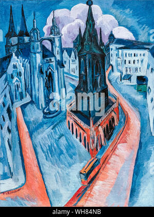 Ernst Ludwig Kirchner, der Rote Turm in Halle, Malerei, 1915 Stockfoto