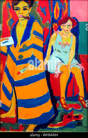 Ernst Ludwig Kirchner, Self Portrait mit einem Modell, Malerei, 1910 Stockfoto