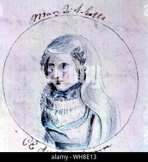 Mary Queen of Scotts. Aquarell Skizzen von Cassandra Austen: Einer von Sechs Skizzen für Jane Austen's Geschichte von England, 1790. Cassandra Austen, war die ältere Schwester von Jane Austen (1775-1817), mit dem Sie war sehr nah.. . . . . . . Stockfoto