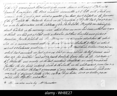 Detail der Zeitschrift für den 17. Januar 1773 in der eigenen Hand Kochen. Kapitän James Cook (1728-1779), war ein britischer Explorer, Navigator und Map Maker. Seine bedeutendsten Erfolge waren die BRITISCHE Entdeckung und behauptet, an der Ostküste von Australien, die Europäische Entdeckung der hawaiischen Inseln, und die erste Weltumsegelung und Zuordnung von Neufundland und von Neuseeland. Antarktis: Der letzte Kontinent, der von Ian Cameron Seite 47. Stockfoto