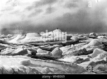 Shackleton Expedition (1914-16). Kapitän Sir Ernest Henry Shackleton (1874-1922) war ein anglo-irischen Explorer, jetzt hauptsächlich für seine Antarktis Expedition von 1914-1916 im Schiff Ausdauer erinnert. Aus der Antarktis: Der letzte Kontinent, der von Ian Cameron Seite 17.. . Stockfoto