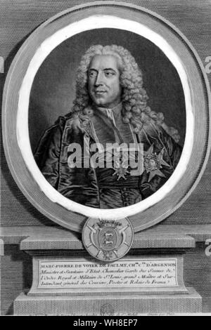 Marc Pierre de Voyer de Paulmy D'Argenson (1696-1764). . Französische Politiker, der jüngere Bruder von René Louis D'Argenson. . . Stockfoto