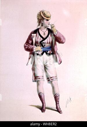 Boating Enthusiast, Kostüme des Theater (Kostüme der Theater) 1860. Von La Vie Parisienne von Joanna Richardson (1860) auf Seite 9. La Vie Parisienne (Pariser Leben) wird durch die von Jacques Offenbach (1819-1880) und ist in fünf Akte Oper über Cosmopolitan Life in Paris in den 1860er Jahren. Stockfoto